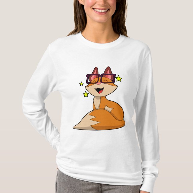Fox mit Brille T-Shirt (Vorderseite)