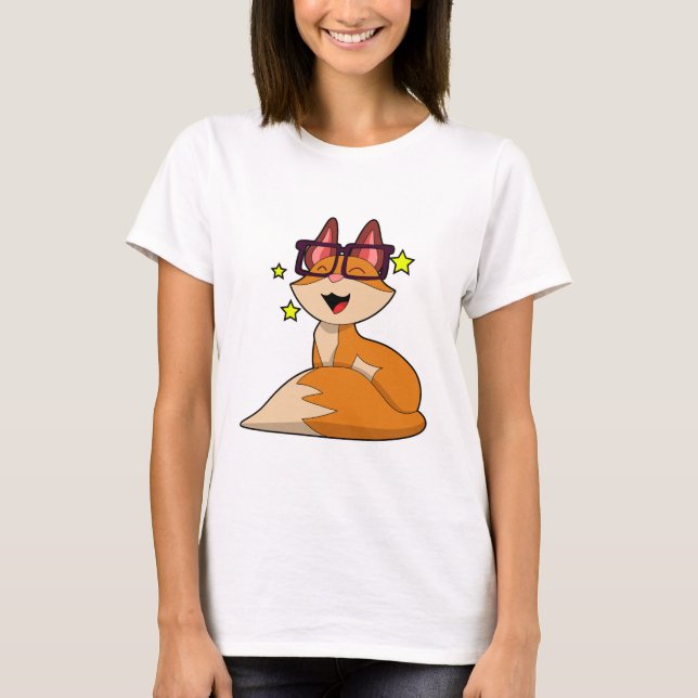 Fox mit Brille T-Shirt (Vorderseite)