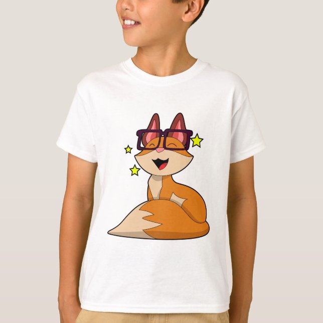 Fox mit Brille T-Shirt (Vorderseite)