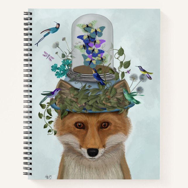 Fox mit Butterfly Bell Jar Notizbuch (Vorderseite)