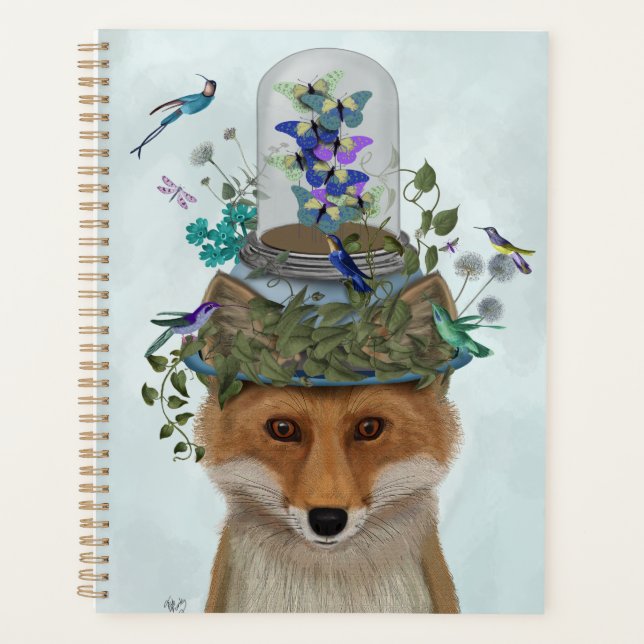 Fox mit Butterfly Bell Jar Planer (Vorderseite)
