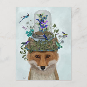 Fox mit Butterfly Bell Jar Postkarte