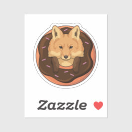 Fox mit Donut Aufkleber