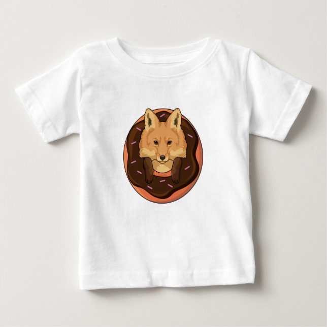 Fox mit Donut Baby T-shirt (Vorderseite)