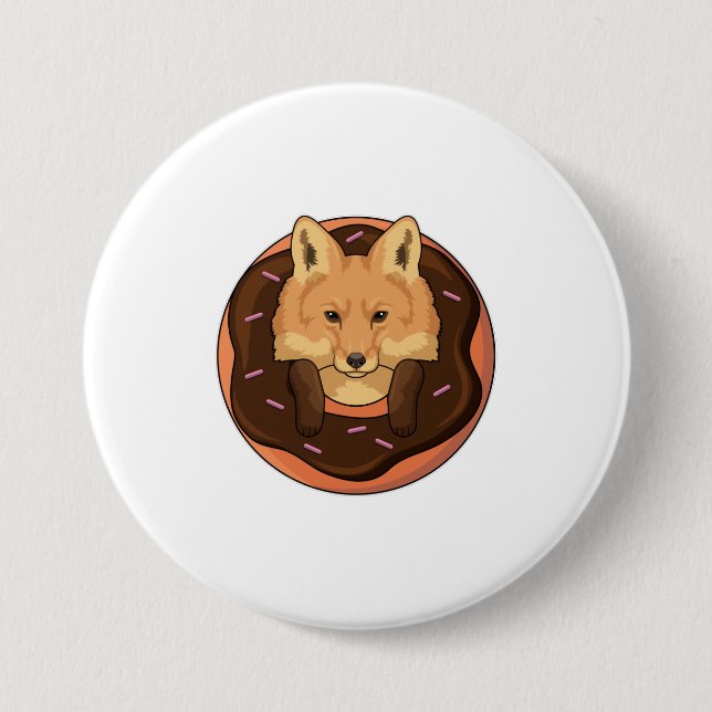 Fox mit Donut Button (Vorderseite)