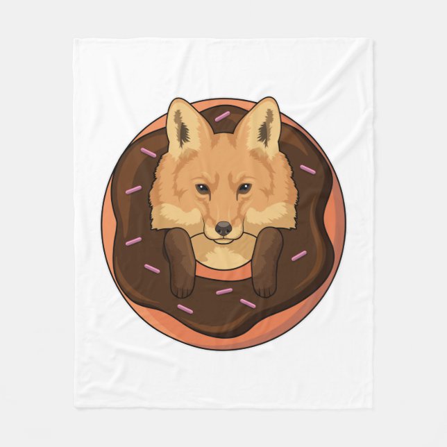 Fox mit Donut Fleecedecke (Vorderseite)