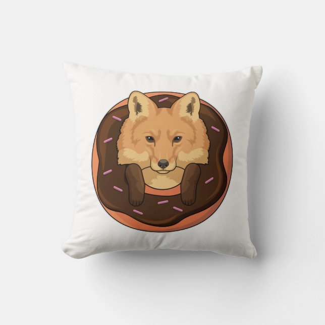 Fox mit Donut Kissen (Vorderseite)