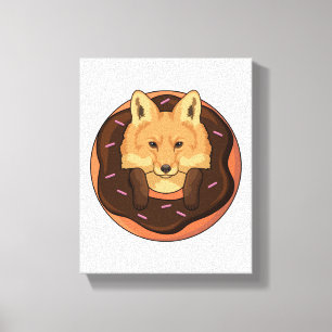 Fox mit Donut Leinwanddruck