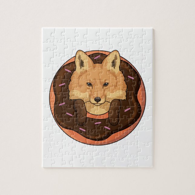 Fox mit Donut Puzzle (Vertikal)