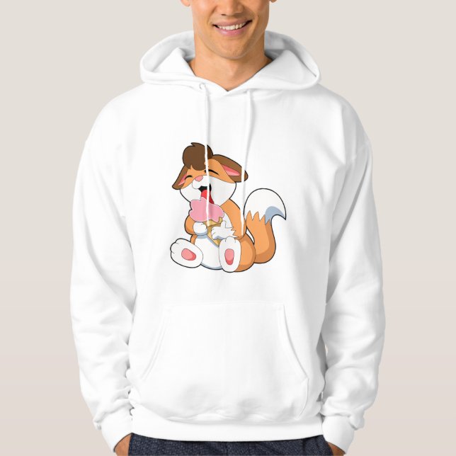 Fox mit Erdbeereis Hoodie (Vorderseite)