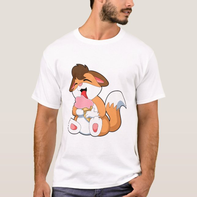 Fox mit Erdbeereis T-Shirt (Vorderseite)