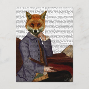 Fox mit Flute 2 Postkarte