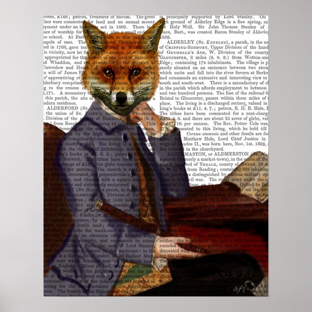 Fox mit Flute Poster (Vorne)