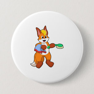 Fox mit Handtuch und Brush Button