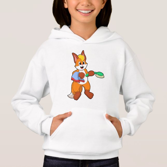Fox mit Handtuch und Brush Hoodie (Vorderseite)