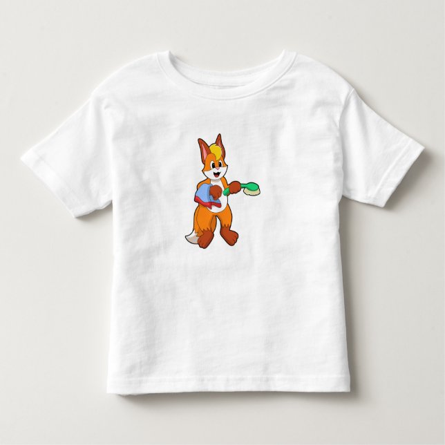 Fox mit Handtuch und Brush Kleinkind T-shirt (Vorderseite)