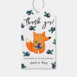 Fox mit Heidelbeeren - Danke, Baby Dusche Geschenkanhänger
