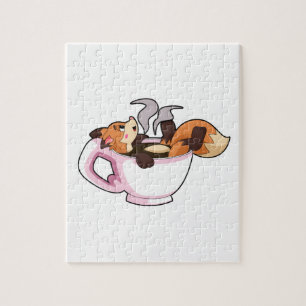 Fox mit Kaffee-Cup Puzzle