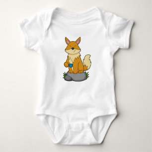 Fox mit Kaffeetasse Baby Strampler