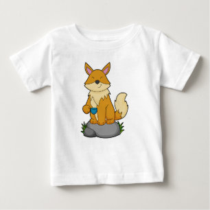 Fox mit Kaffeetasse Baby T-shirt