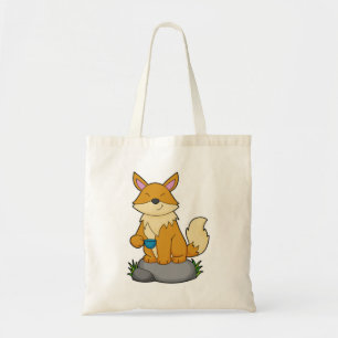 Fox mit Kaffeetasse Tragetasche