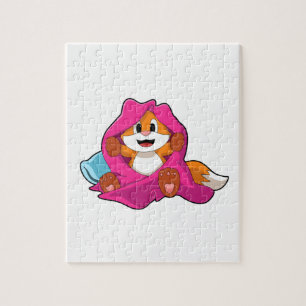 Fox mit Kissen und Decken Puzzle