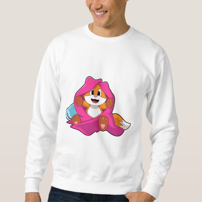 Fox mit Kissen und Decken Sweatshirt (Vorderseite)