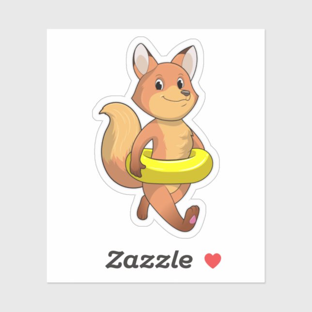 Fox mit Lifebuoy Aufkleber (Blatt)