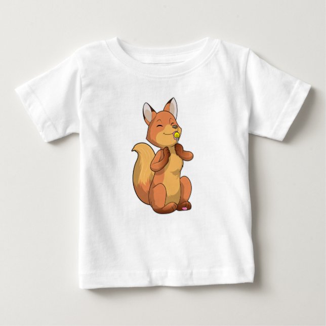 Fox mit Lollipop Baby T-shirt (Vorderseite)