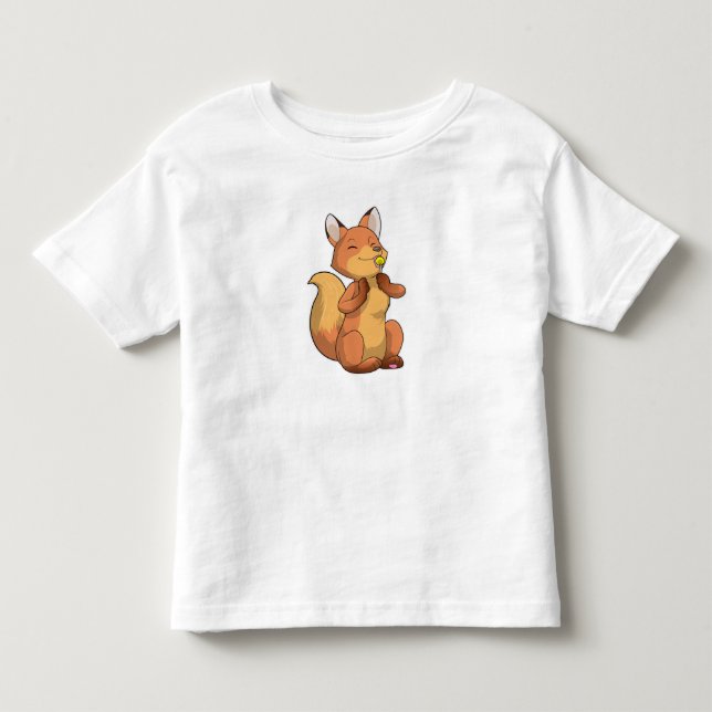 Fox mit Lollipop Kleinkind T-shirt (Vorderseite)