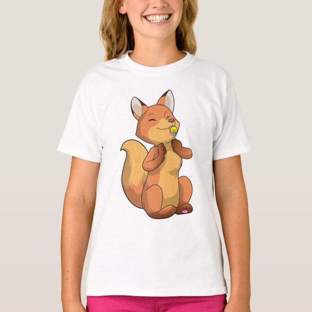 Fox mit Lollipop T-Shirt (Vorderseite)