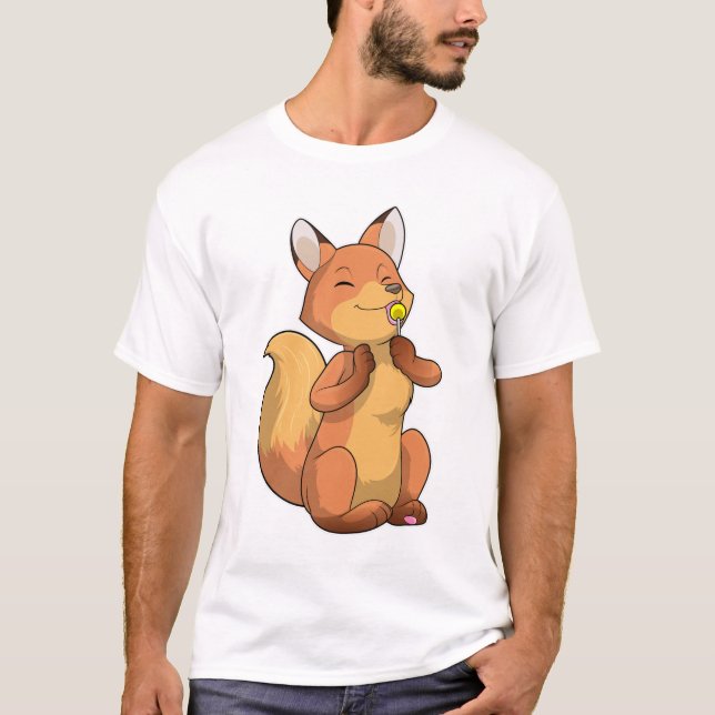 Fox mit Lollipop T-Shirt (Vorderseite)