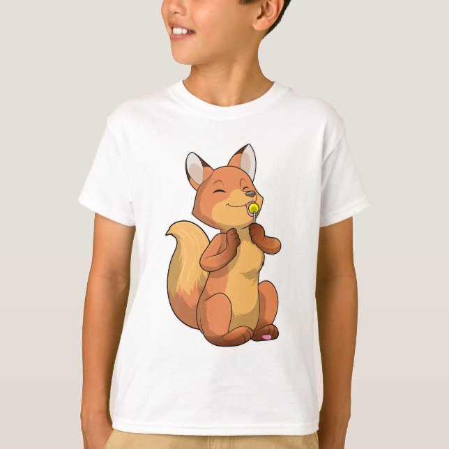 Fox mit Lollipop T-Shirt (Vorderseite)