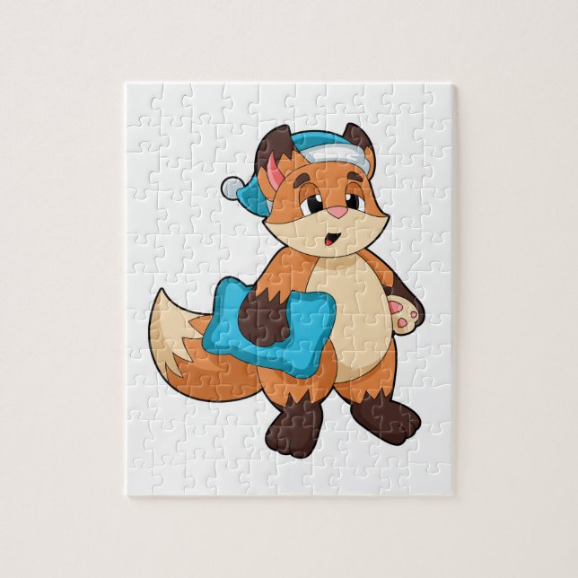 Fox mit Nightcap Puzzle (Vertikal)