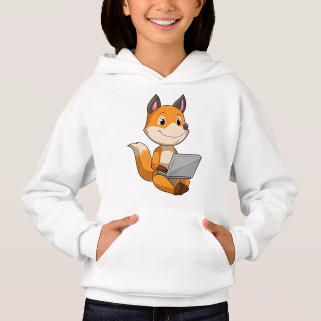 Fox mit Notebook Hoodie (Vorderseite)