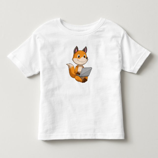 Fox mit Notebook Kleinkind T-shirt (Vorderseite)