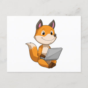 Fox mit Notebook Postkarte