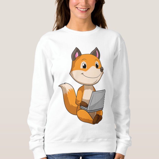 Fox mit Notebook Sweatshirt (Vorderseite)