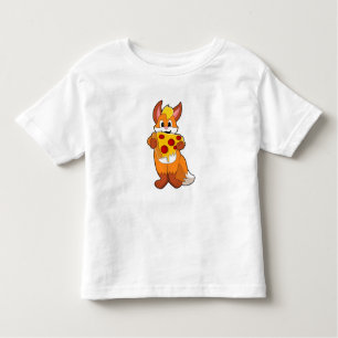 Fox mit Pizza Kleinkind T-shirt