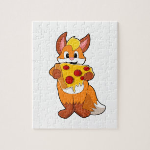 Fox mit Pizza Puzzle