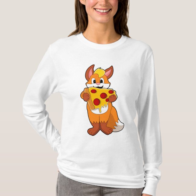 Fox mit Pizza T-Shirt (Vorderseite)