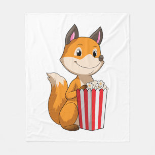 Fox mit Popcorn Fleecedecke