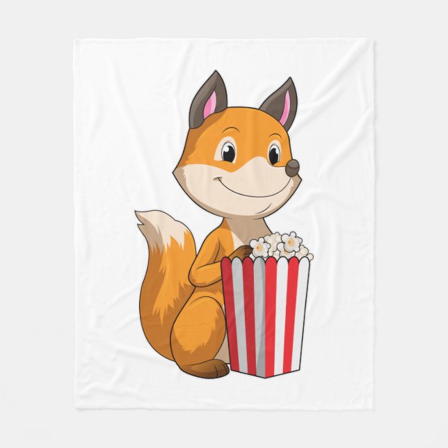 Fox mit Popcorn Fleecedecke (Vorderseite)