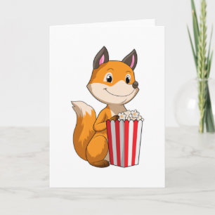 Fox mit Popcorn Karte