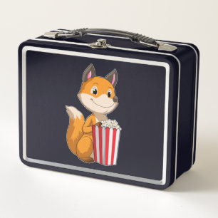 Fox mit Popcorn Metall Brotdose