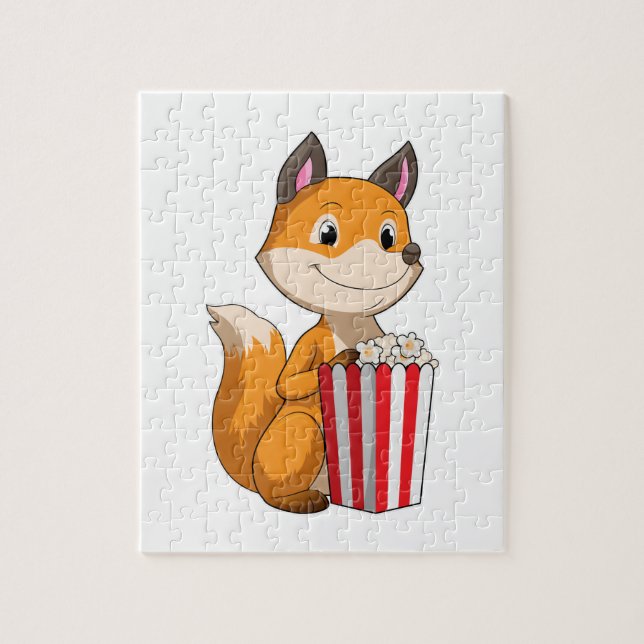 Fox mit Popcorn Puzzle (Vertikal)