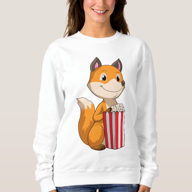 Fox mit Popcorn Sweatshirt (Vorderseite)
