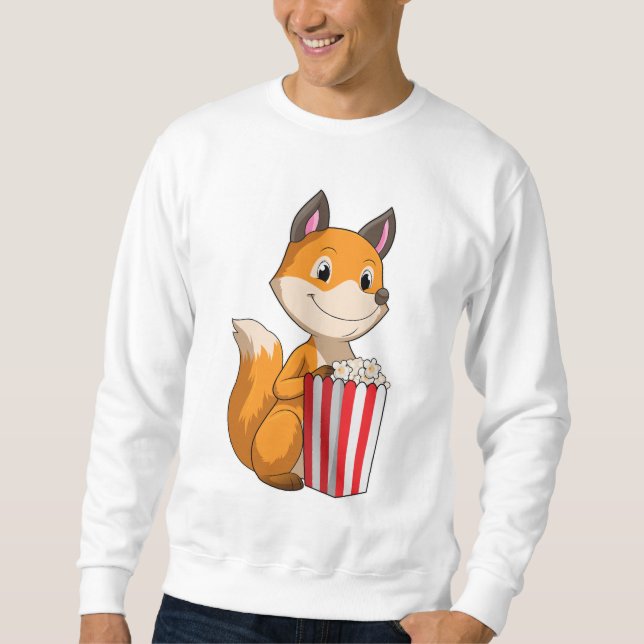 Fox mit Popcorn Sweatshirt (Vorderseite)