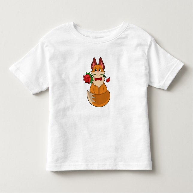 Fox mit Rose Blume Kleinkind T-shirt (Vorderseite)