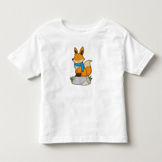 Fox mit Scarf auf Rock Kleinkind T-shirt (Vorderseite)